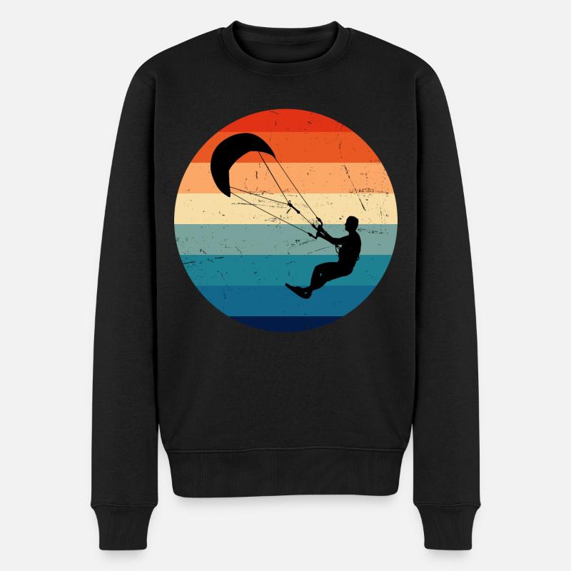 Kitesurf Kite Kitesurfer Kitesurfing Kitesurfen - Männer Premium Bio Pullover - Schwarz