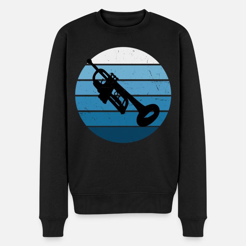 Trompetenspieler Trompeter Trompete Jazz Trompeter - Männer Premium Bio Pullover - Schwarz