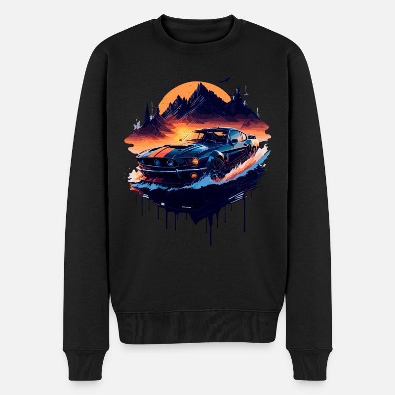 Klassischer Sportwagen - Männer Premium Bio Pullover - Schwarz