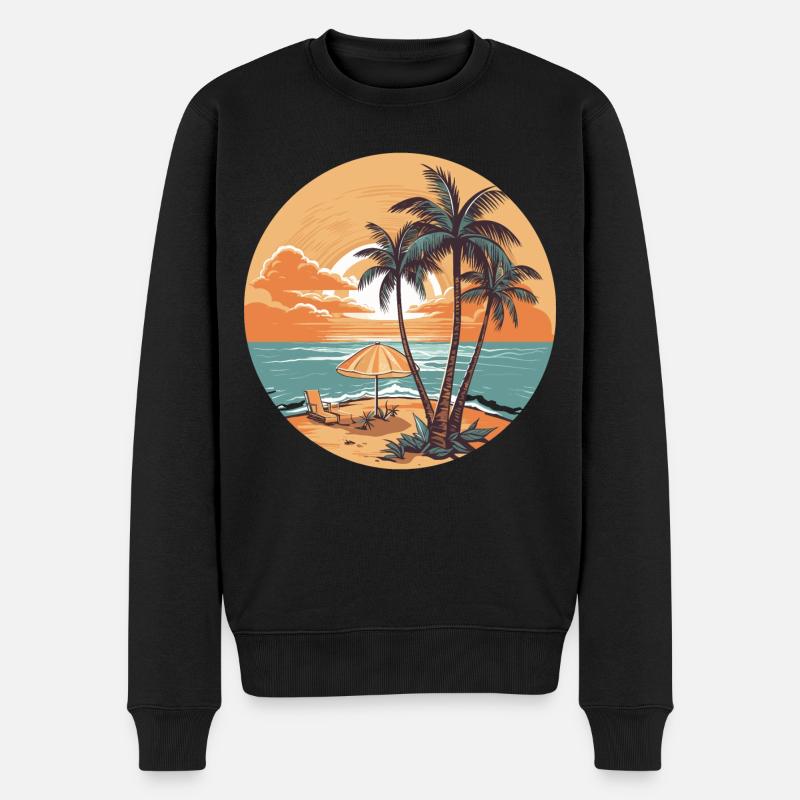 Travel - Männer Premium Bio Pullover - Schwarz