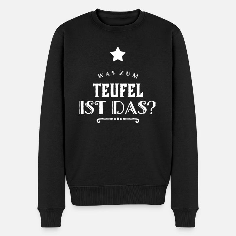 was ist das? - Männer Premium Bio Pullover - Schwarz