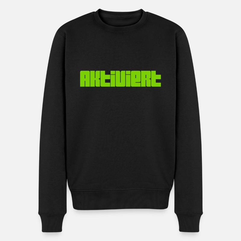 aktiviert - Männer Premium Bio Pullover - Schwarz