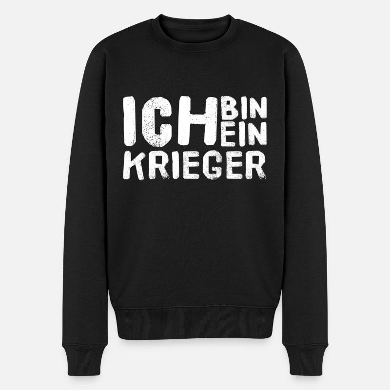 ich bin ein starker Mann - Männer Premium Bio Pullover - Schwarz