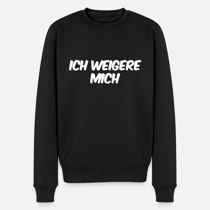 ohne mich - Männer Premium Bio Pullover - Schwarz