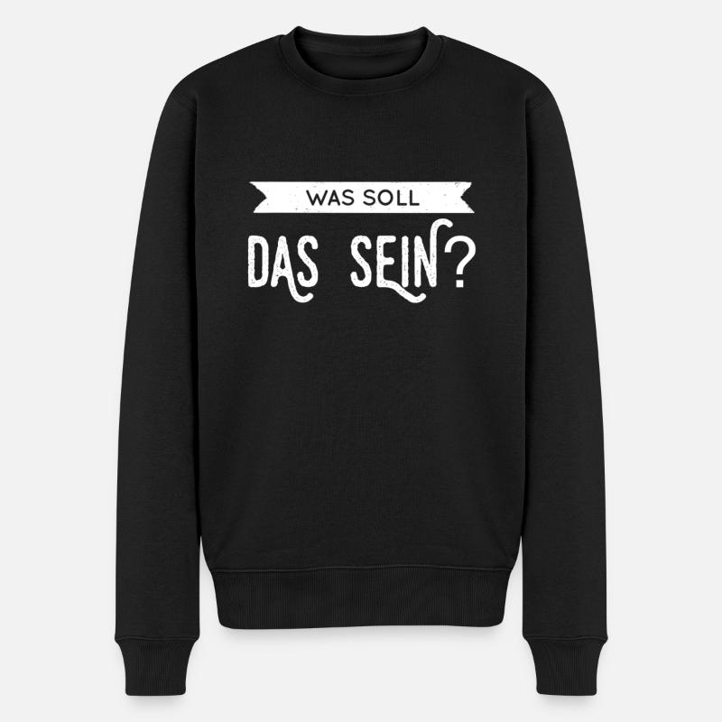 ich bin erstaunt - Männer Premium Bio Pullover - Schwarz