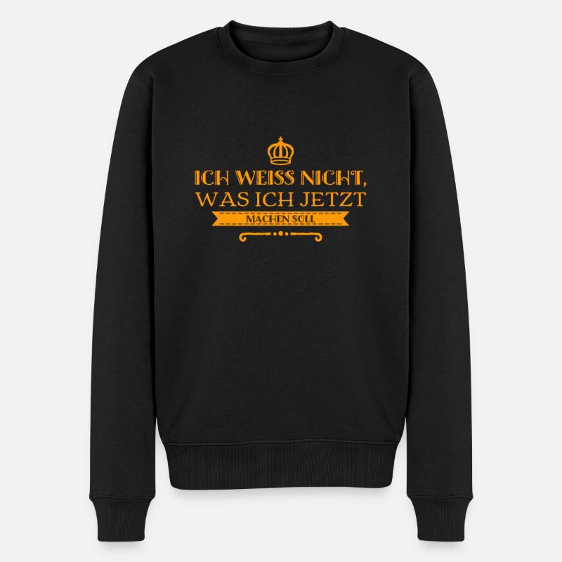 planlos - Männer Premium Bio Pullover - Schwarz