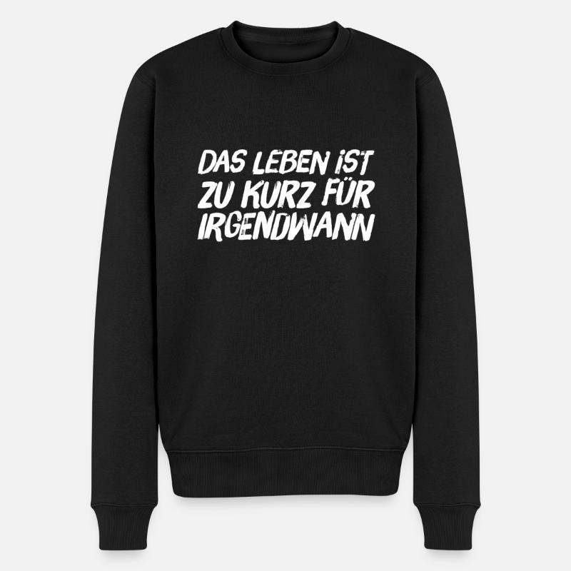 lebe jetzt - Männer Premium Bio Pullover - Schwarz