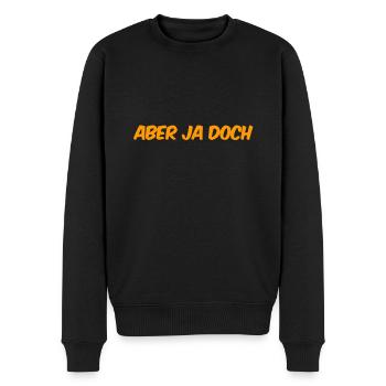 aber ja - Männer Premium Bio Pullover - Schwarz - Vorne - Nico (187cm)