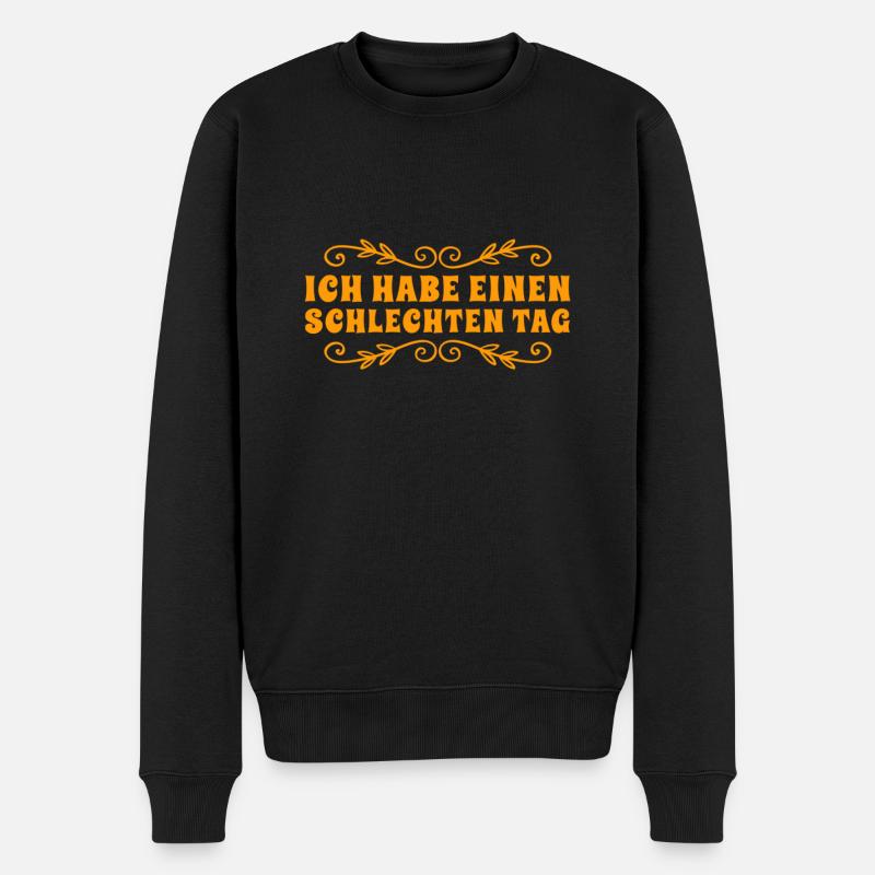 negative Stimmung - Männer Premium Bio Pullover - Schwarz