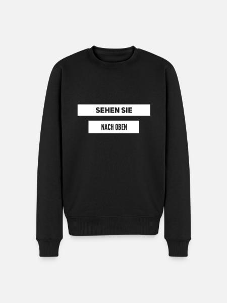 sehen sie nach oben - Männer Premium Bio Pullover - Schwarz