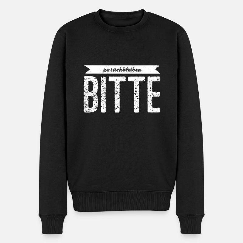 Vorsicht bei der Abfahrt - Männer Premium Bio Pullover - Schwarz