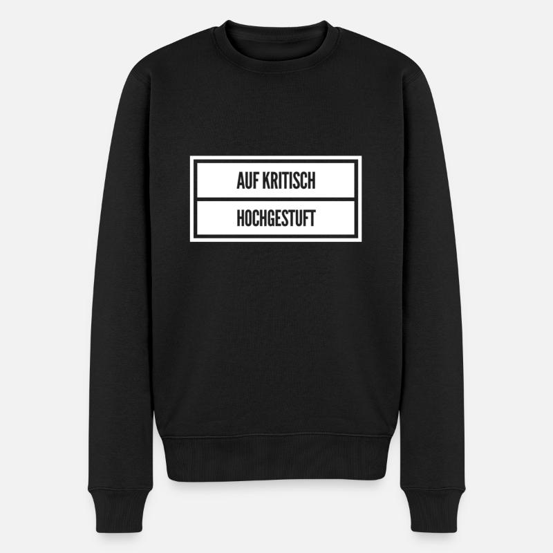 ich wurde hochgestuft - Männer Premium Bio Pullover - Schwarz