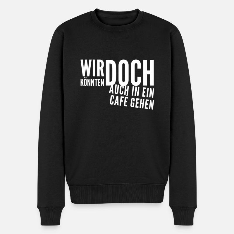 ich will dich kennenlernen - Männer Premium Bio Pullover - Schwarz