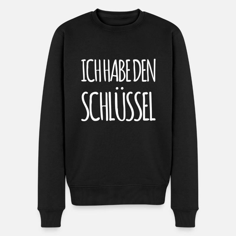 ich besitze den Schlüssel - Männer Premium Bio Pullover - Schwarz