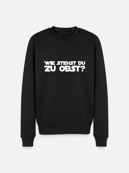 Isst du gerne Obst? - Männer Premium Bio Pullover - Schwarz