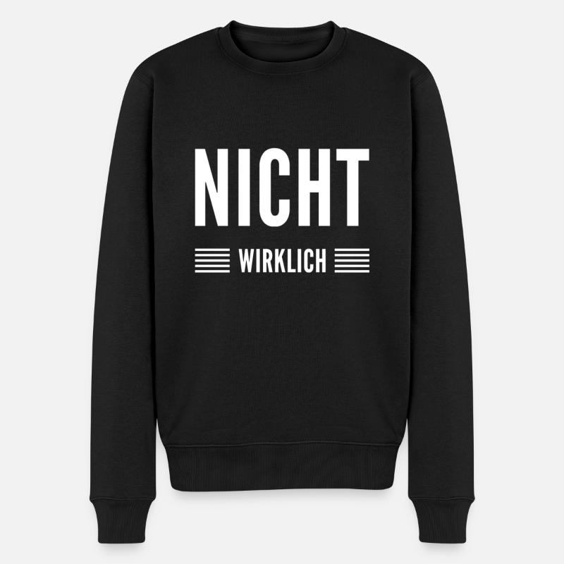 nicht wirklich - Männer Premium Bio Pullover - Schwarz