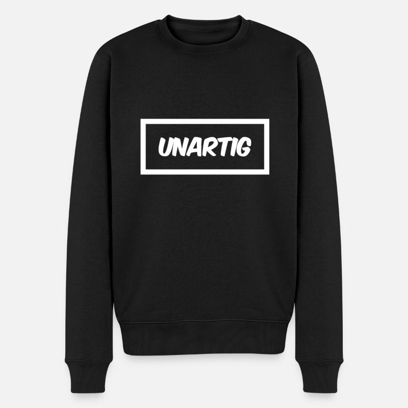 ich bin unartig - Männer Premium Bio Pullover - Schwarz