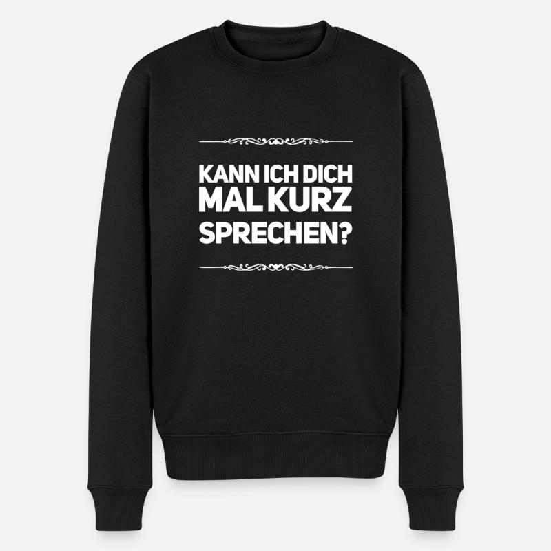 ich möchte dich kennenlernen - Männer Premium Bio Pullover - Schwarz
