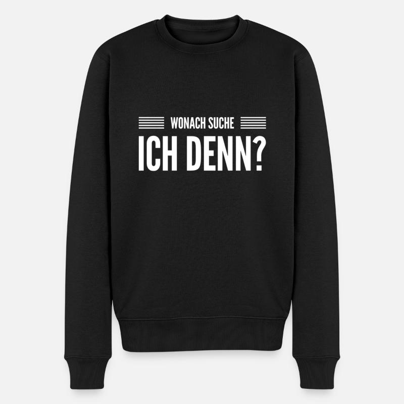 auf der Suche - Männer Premium Bio Pullover - Schwarz