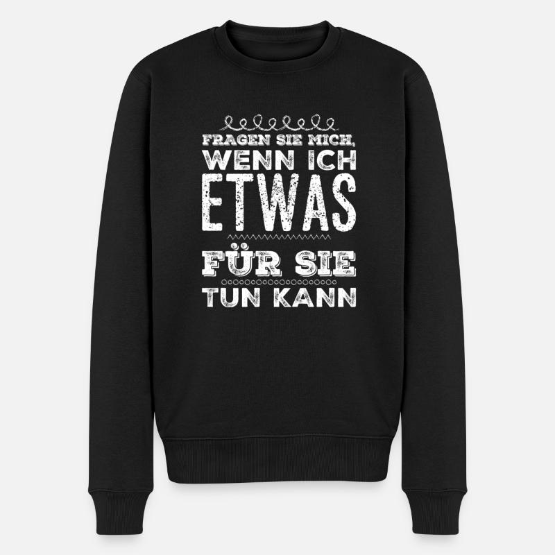 fragen Sie mich - Männer Premium Bio Pullover - Schwarz