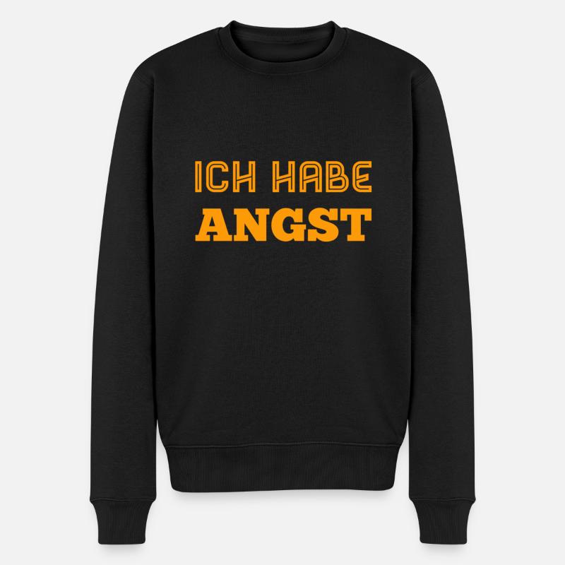 voller Angst - Männer Premium Bio Pullover - Schwarz