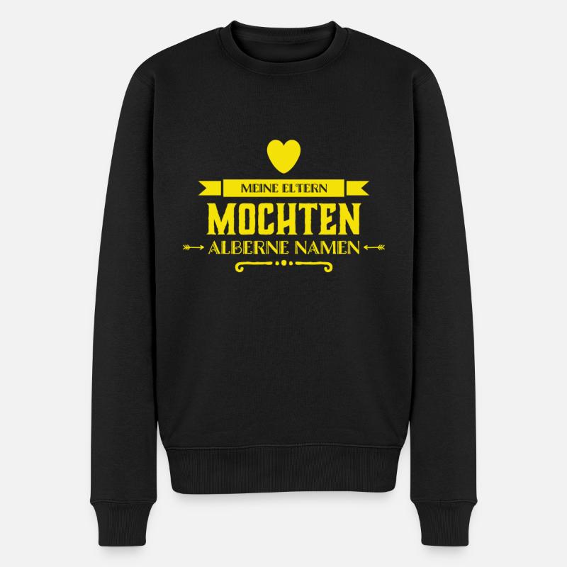 merkwürdiger Name - Männer Premium Bio Pullover - Schwarz