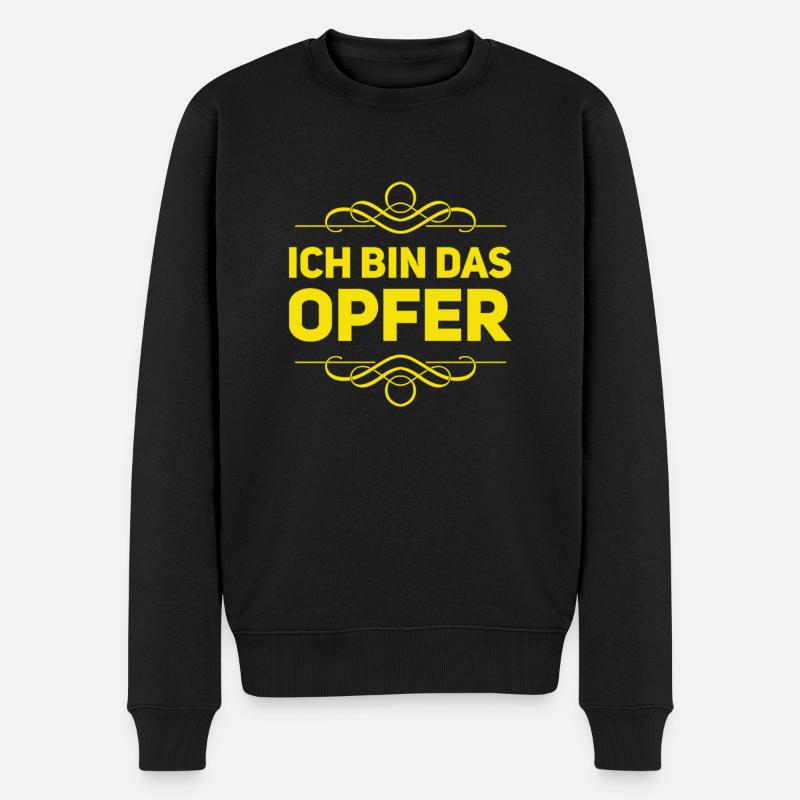 ich bin das Opfer - Männer Premium Bio Pullover - Schwarz