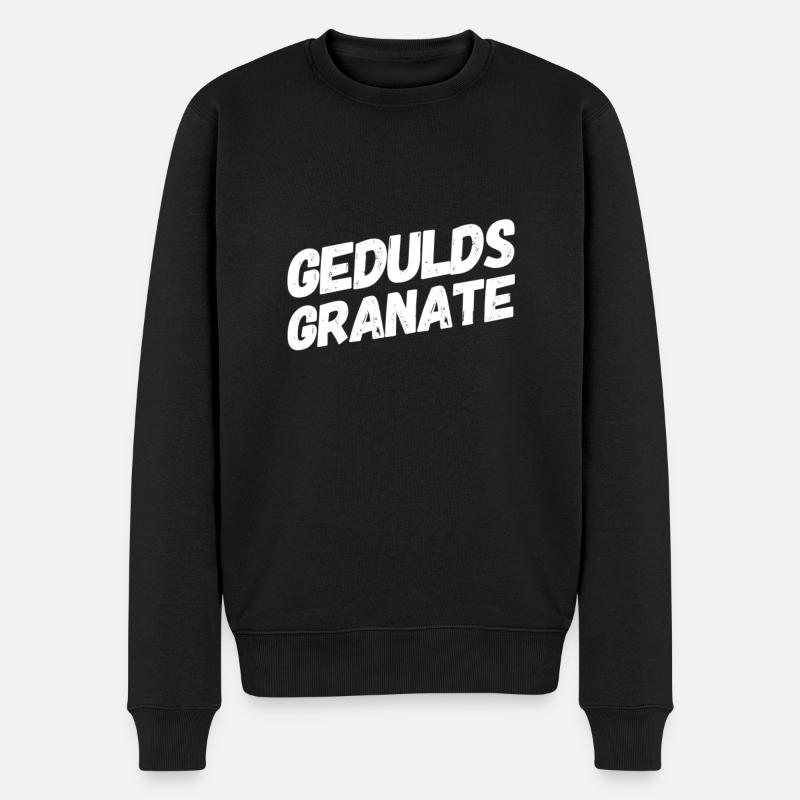 ich liebe Geduld - Männer Premium Bio Pullover - Schwarz