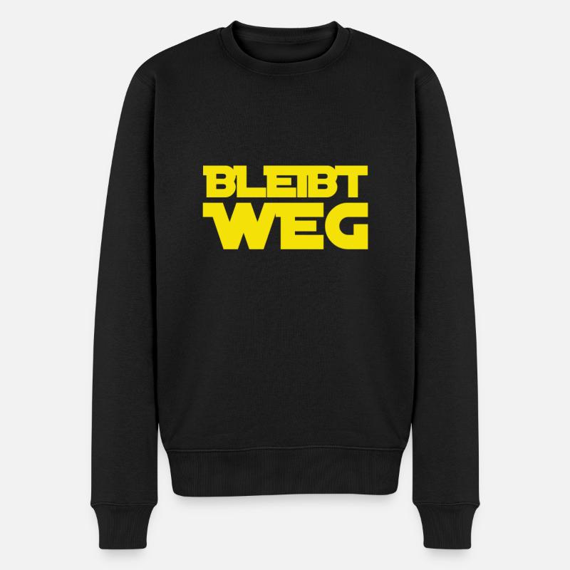 immer schön wegbleiben - Männer Premium Bio Pullover - Schwarz