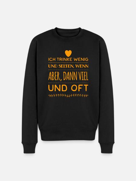 Trinkgewohnheiten - Männer Premium Bio Pullover - Schwarz