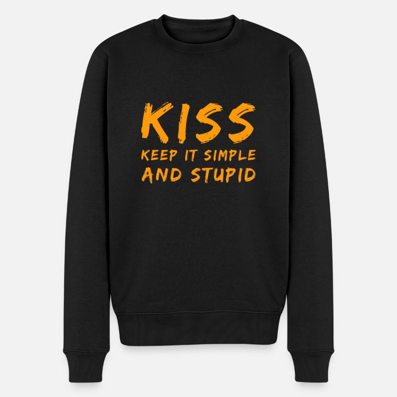 KISS - Männer Premium Bio Pullover - Schwarz
