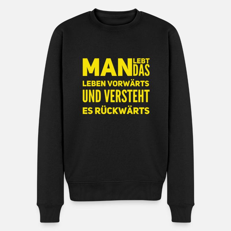 Lebenserfahrung ist wundervoll - Männer Premium Bio Pullover - Schwarz