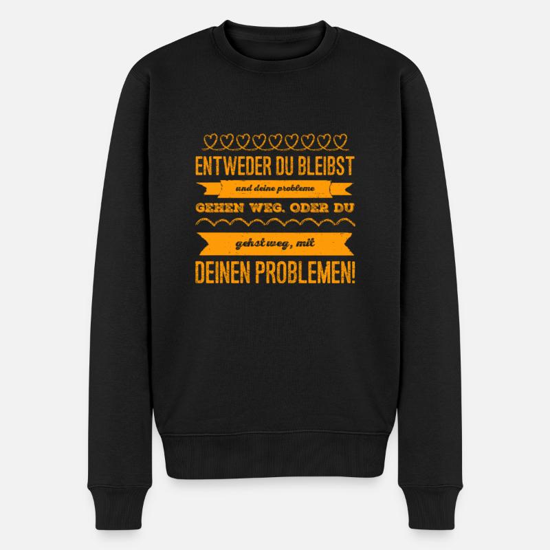 bist du mutig? - Männer Premium Bio Pullover - Schwarz