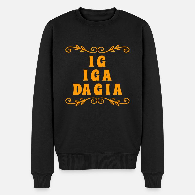 dann verschwinde ich auch - Männer Premium Bio Pullover - Schwarz