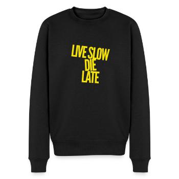 Plus lentement - Pull Premium bio Homme - noir - Devant - Nico (187cm)