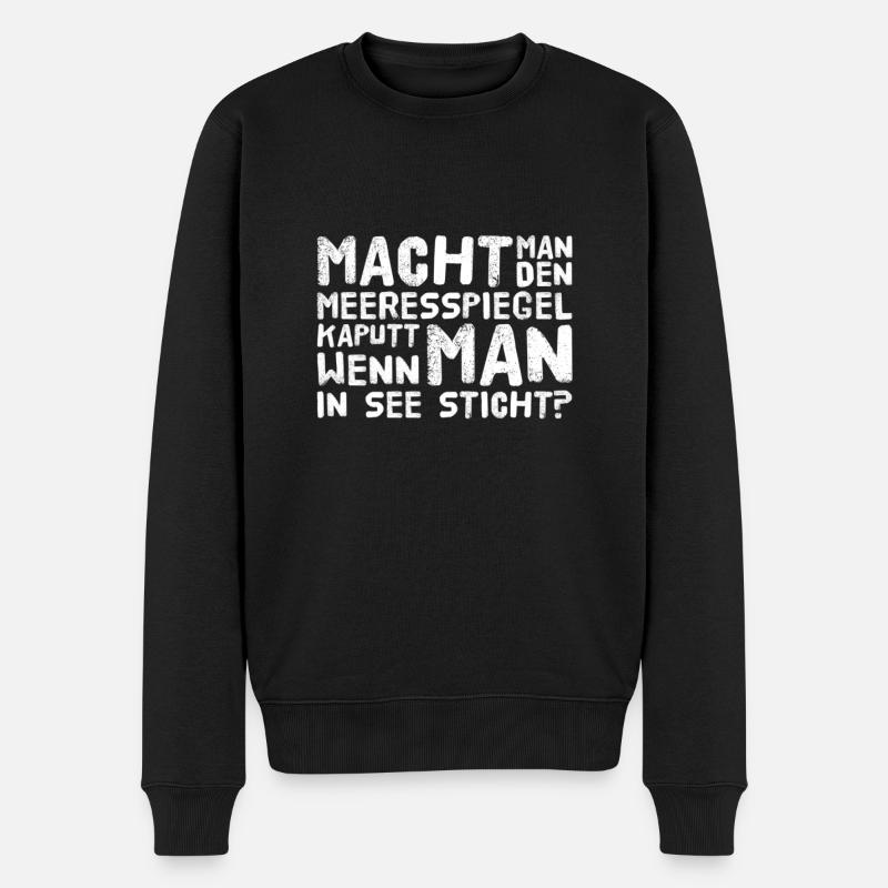 die Zerstörung des Meeresspiegels - Männer Premium Bio Pullover - Schwarz
