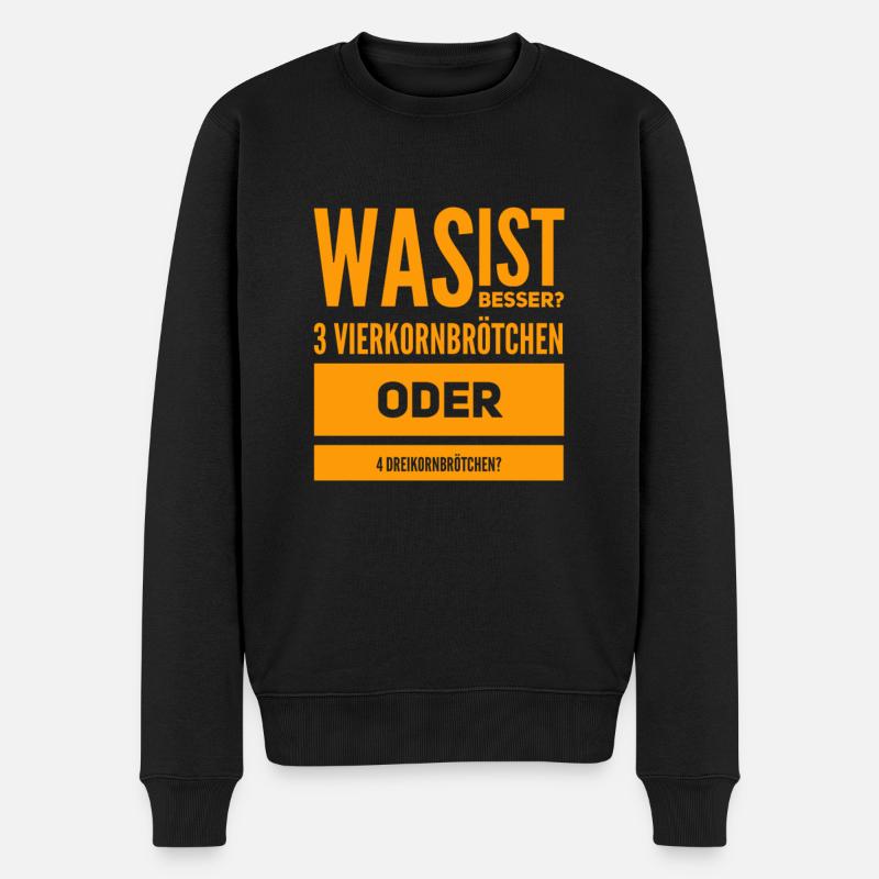 beim Bäcker - Männer Premium Bio Pullover - Schwarz