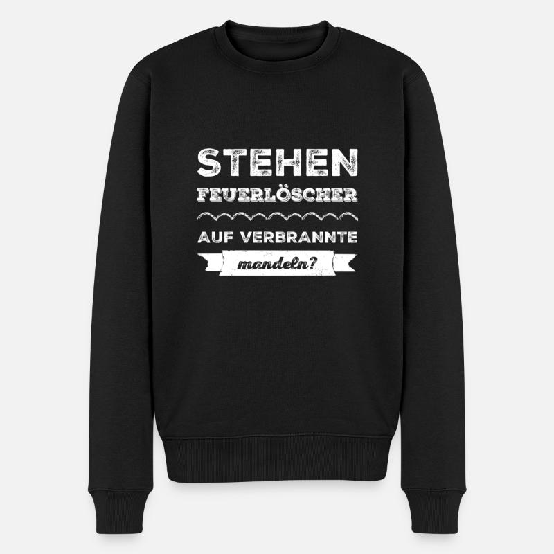 auf was stehen Feuerlöscher? - Männer Premium Bio Pullover - Schwarz