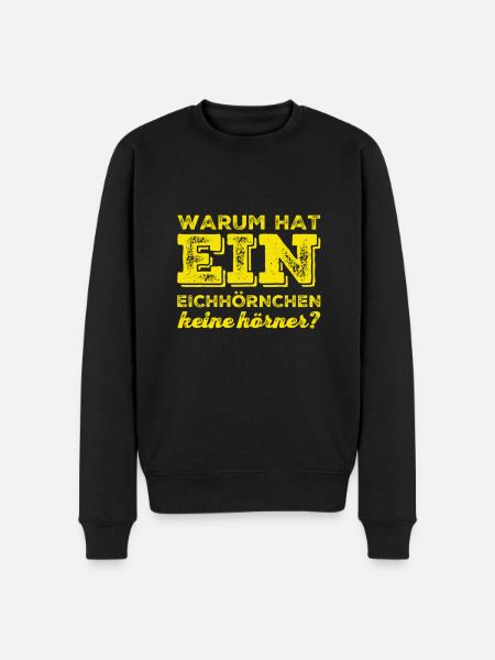 keine Hörner - Männer Premium Bio Pullover - Schwarz