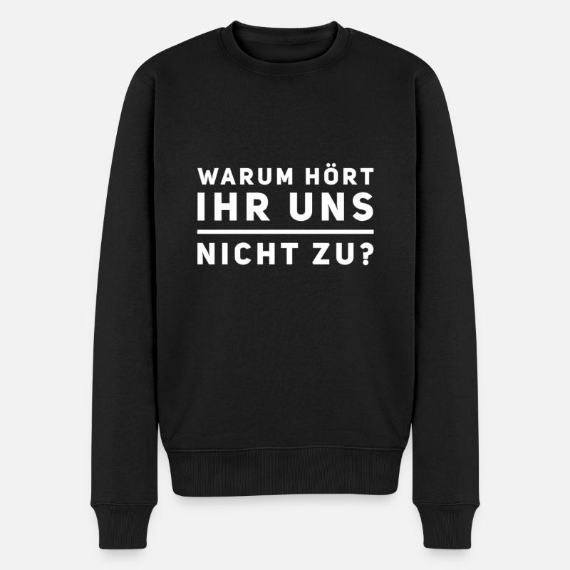 S’il vous plaît écouter - Pull Premium bio Homme - noir