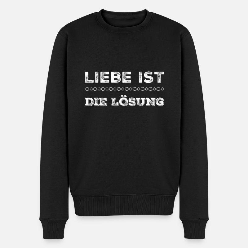 Je vis dans l’amour - Pull Premium bio Homme - noir