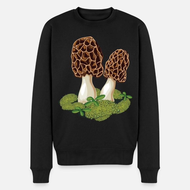 Morel le champignon préféré des cueilleurs de champignons - Pull Premium bio Homme - noir
