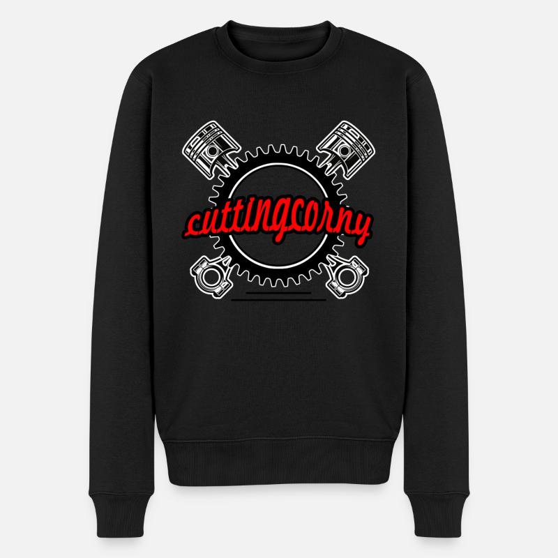 Cuttincorny - Männer Premium Bio Pullover - Schwarz