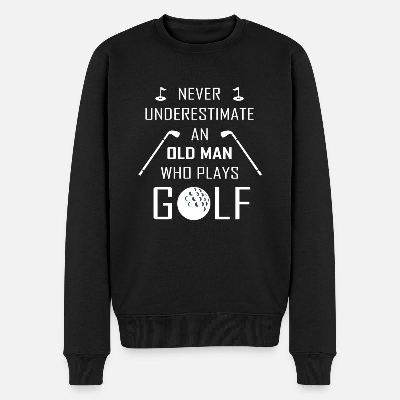 Golf alter mann - Männer Premium Bio Pullover - Schwarz