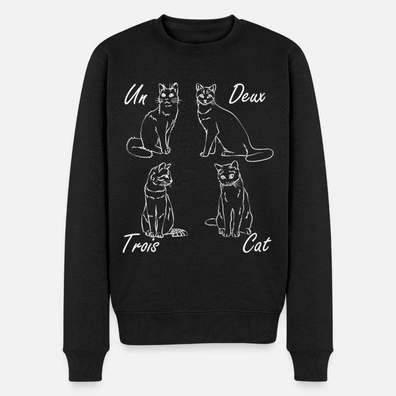 Un Deux Trois Cat - Français - Pull Premium bio Homme - noir