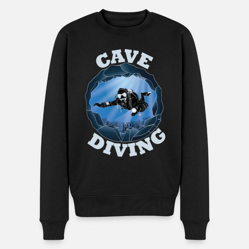 Höhlentauchen - Unterwassertaucher - Männer Premium Bio Pullover - Schwarz