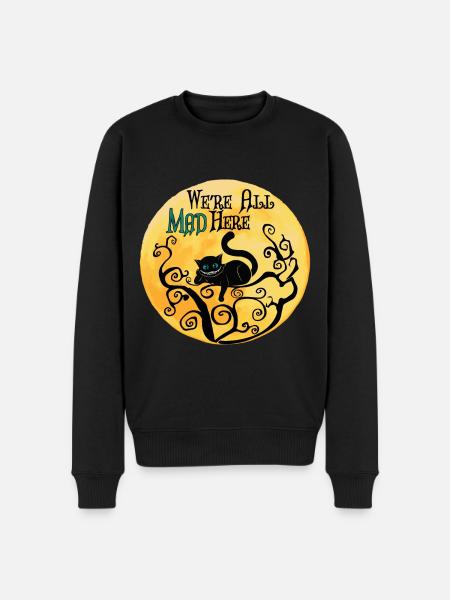 We're All Mad Here - Cheshire Cat - Men's Premium Organic Jumper - black