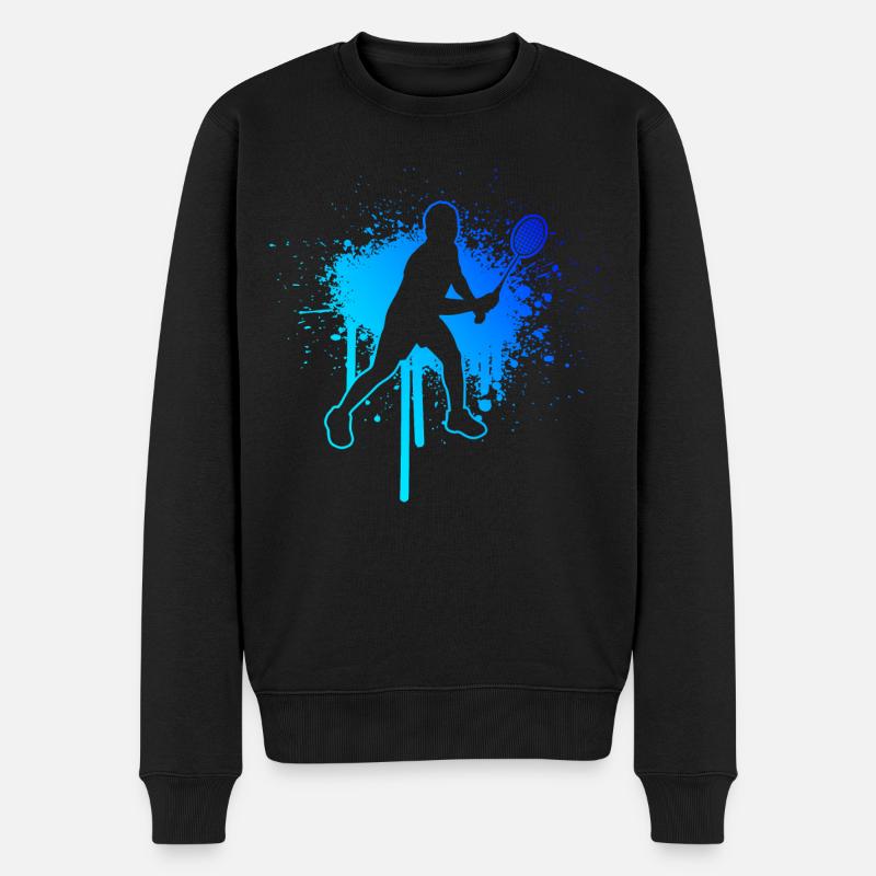 Badminton Joueur De Squash Badminton Badminton Hommes - Pull Premium bio Homme - noir
