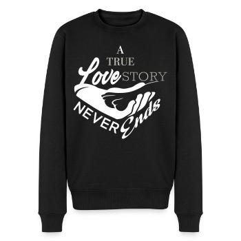 Hundepfote Love Story - Männer Premium Bio Pullover - Schwarz - Vorne - Nico (187cm)