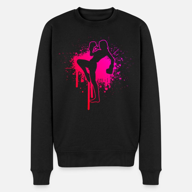 Kickboxer Kickbox Kickboxen Boxing Boxen - Männer Premium Bio Pullover - Schwarz